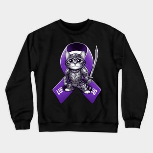 Lupus Awareness Warrior: Our Cute Cat Crusader Crewneck Sweatshirt